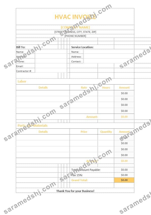 HVAC Invoice Template